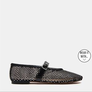 Steve Madden Black Mesh Flats